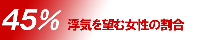 45%の女性が抱く浮気願望